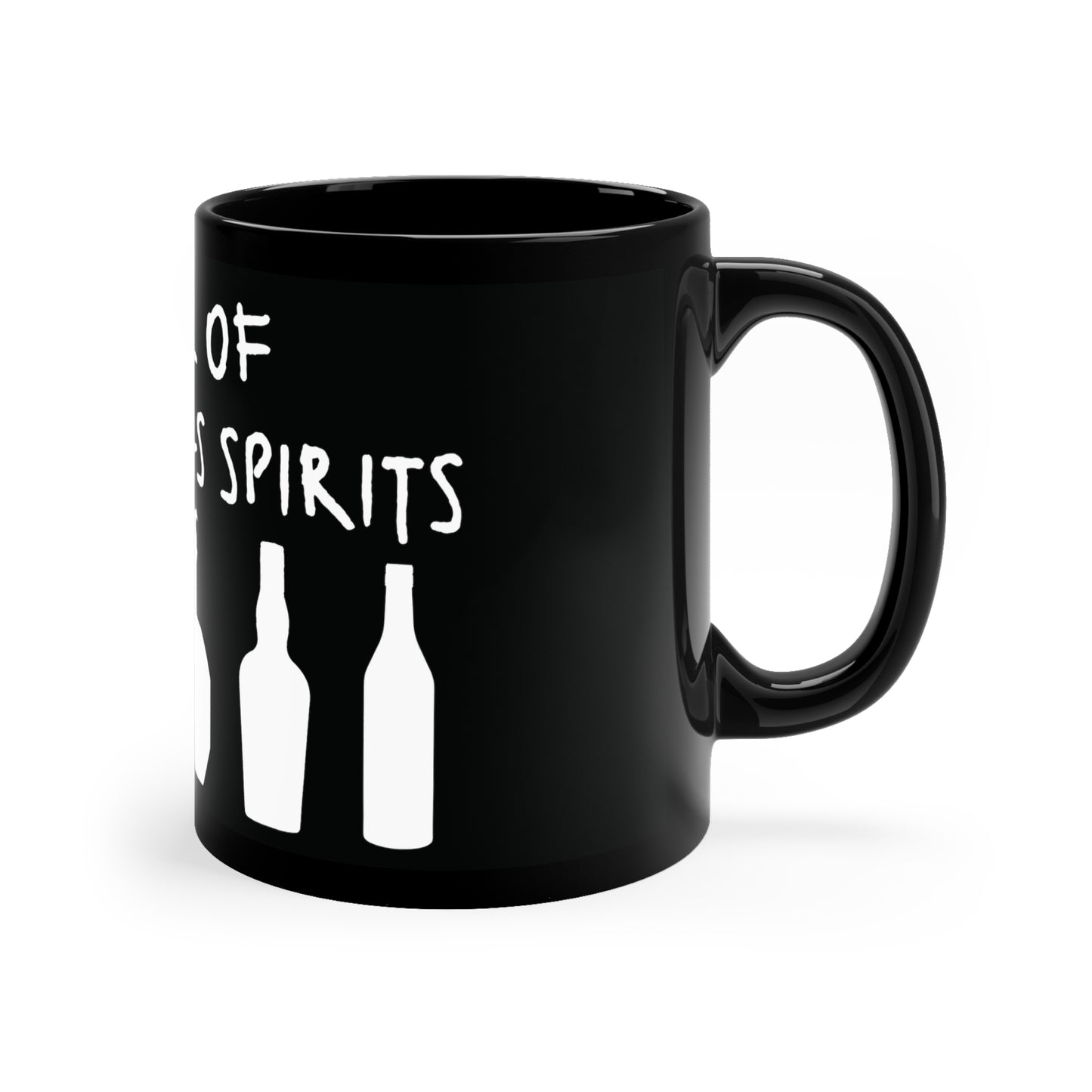 Full of Christmas Spirits 11oz Black Mug (Bourbon Christmas)