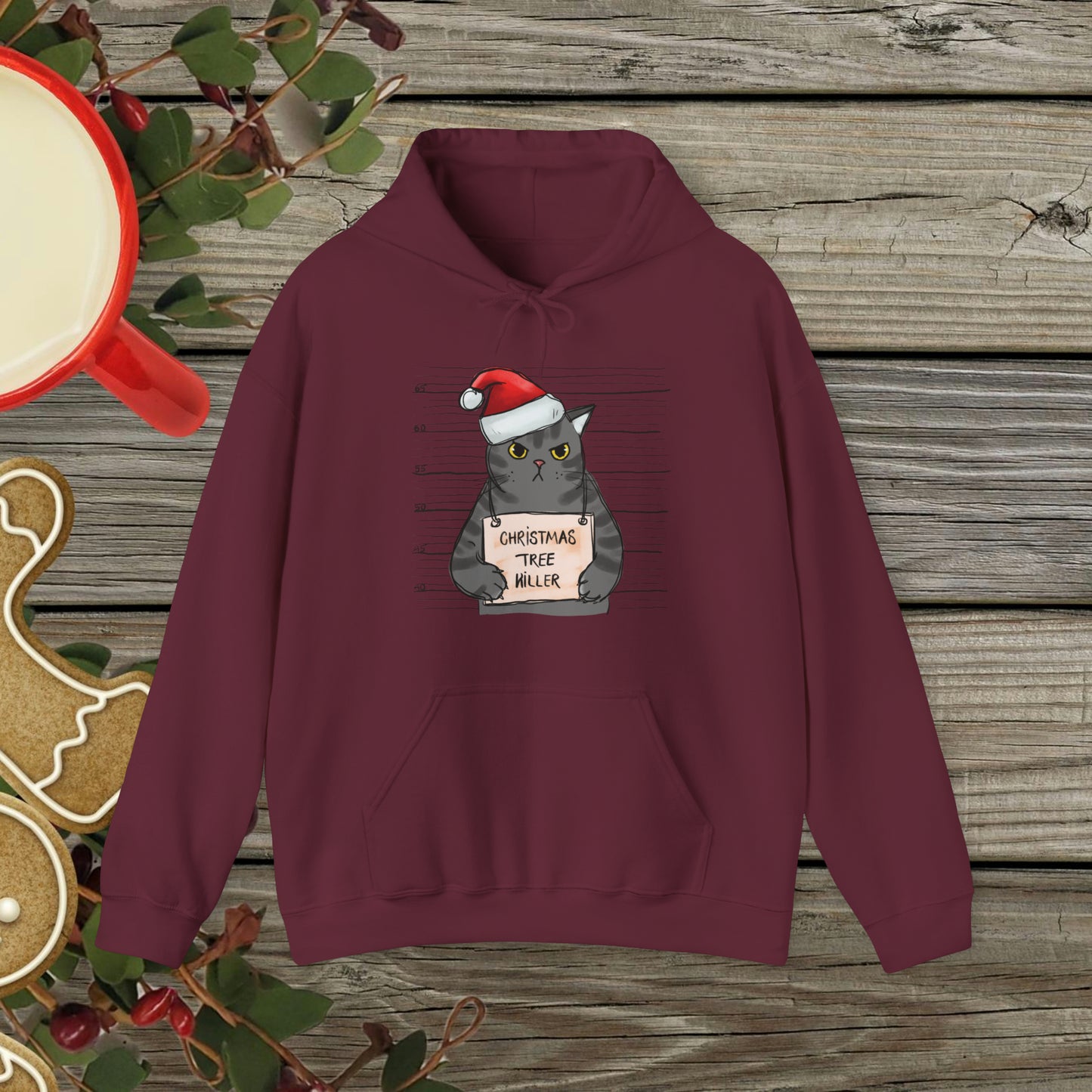 Christmas Tree Killer Hoodie (Christmas Tree Cat)