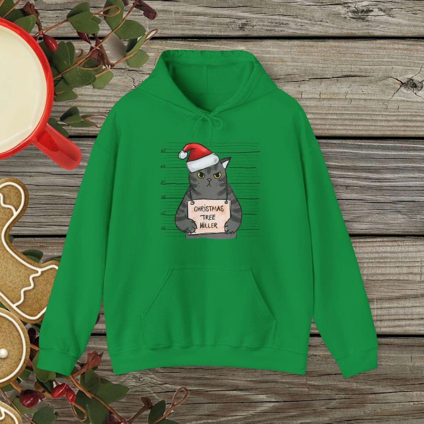 Christmas Tree Killer Hoodie (Christmas Tree Cat)