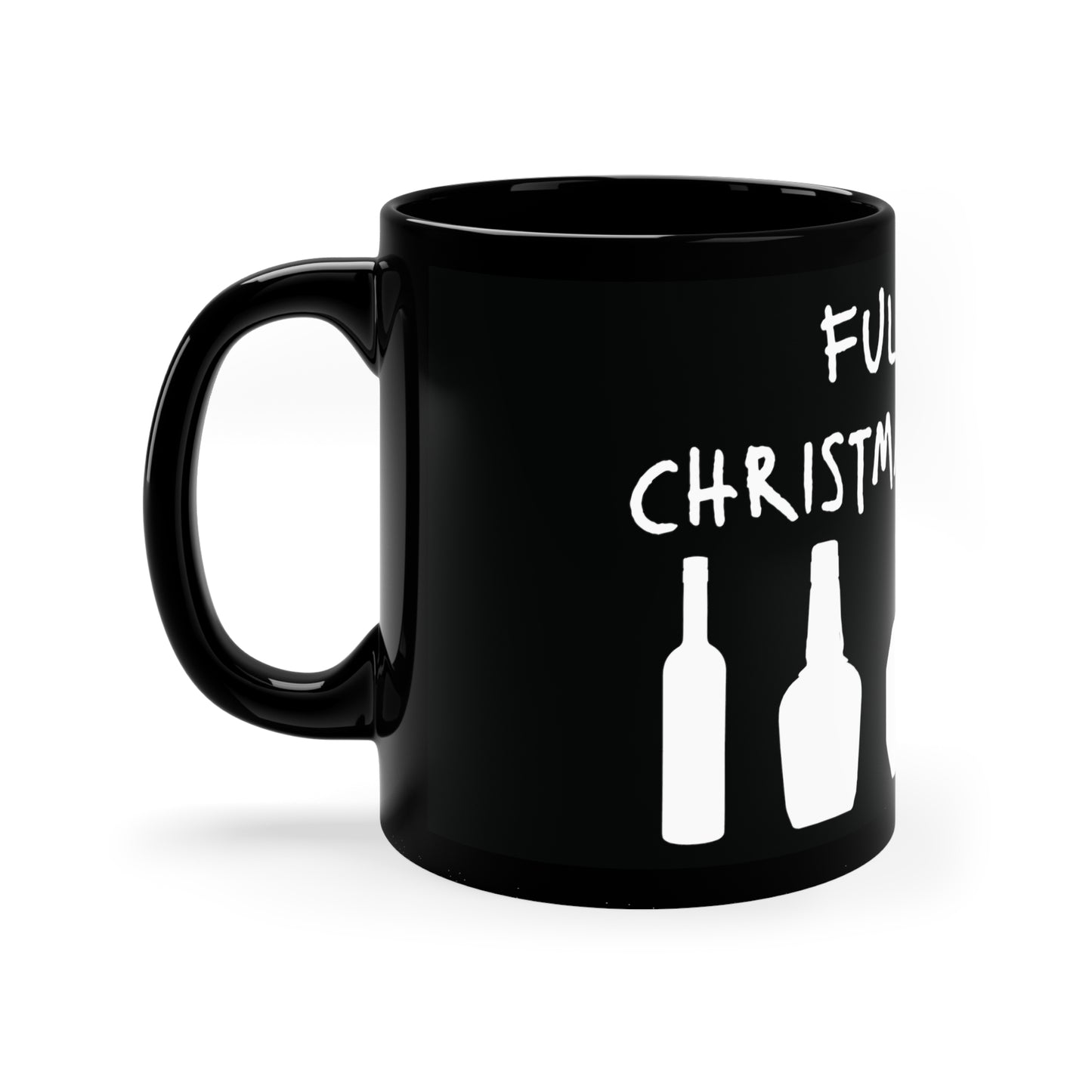 Full of Christmas Spirits 11oz Black Mug (Bourbon Christmas)