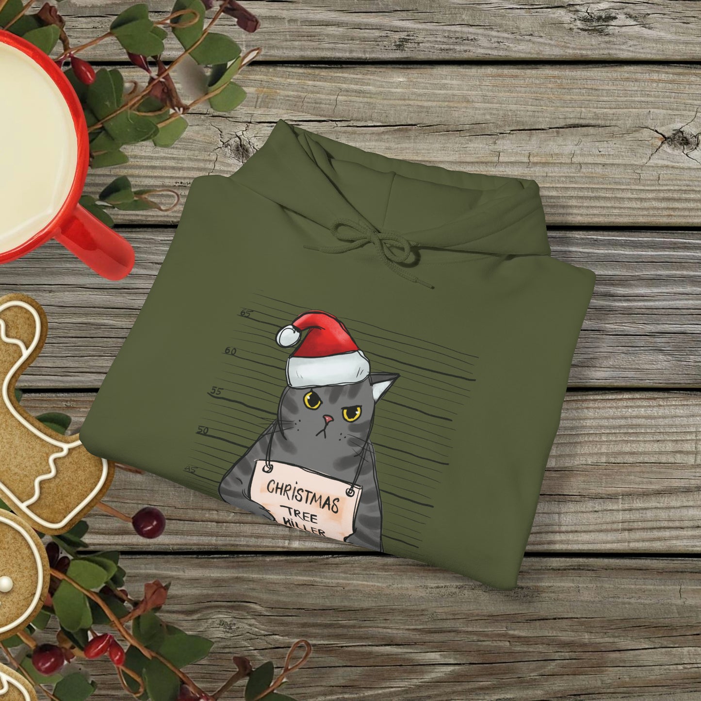 Christmas Tree Killer Hoodie (Christmas Tree Cat)
